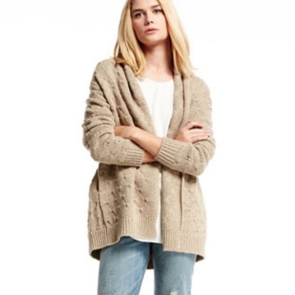 Vince Tuck Stitch Cardigan Heather Khaki Tan - Picture 1 of 8